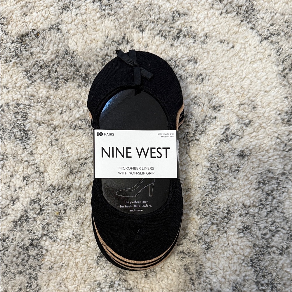 Nine West Black Microfiber Liners with Bow Detail